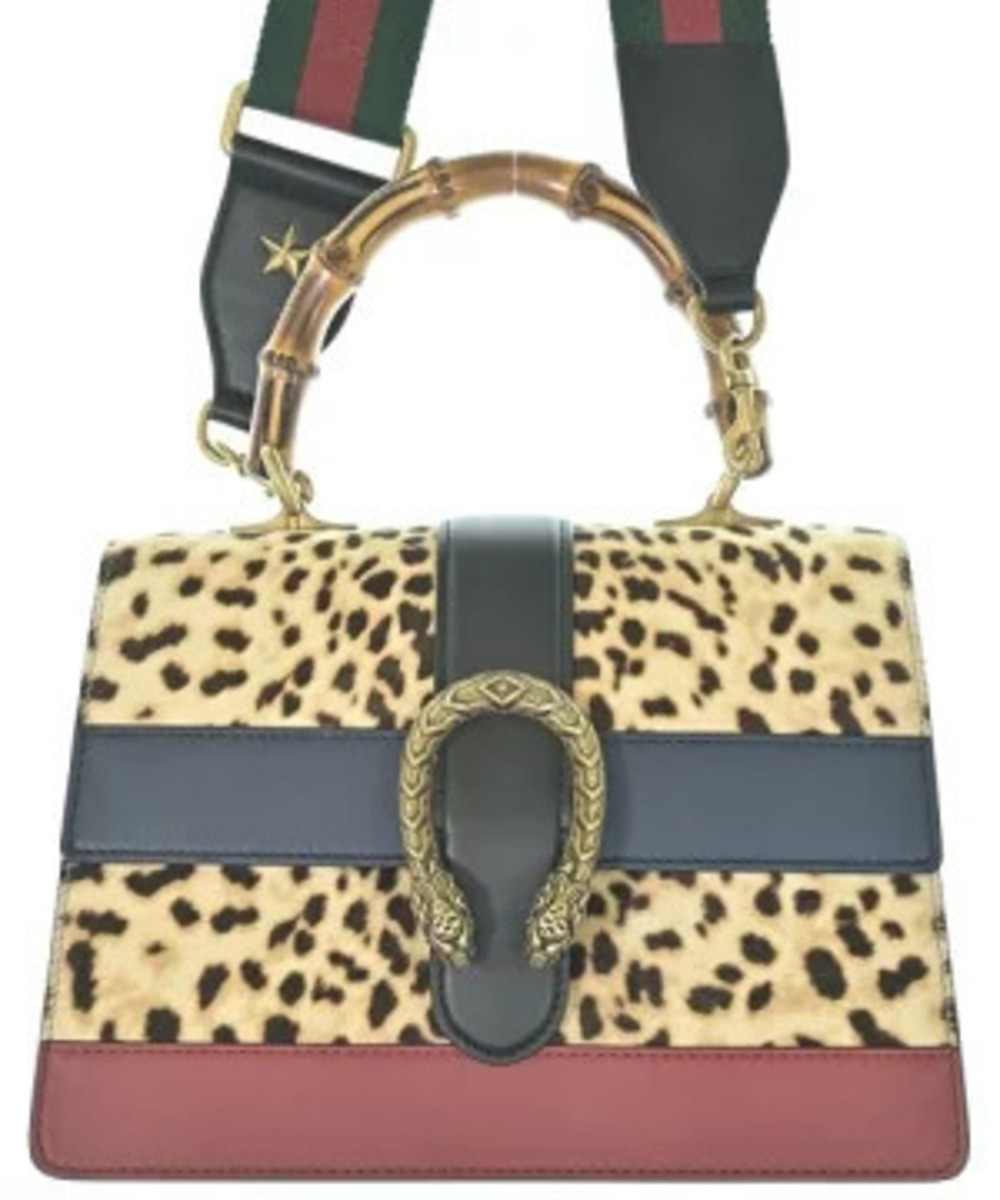 Gucci Leopard Web Dionysus Bamboo Handle Bag leopard Yellow
